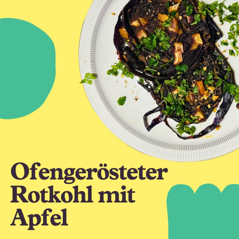 Ofengerösteter Rotkohl mit Apfel
