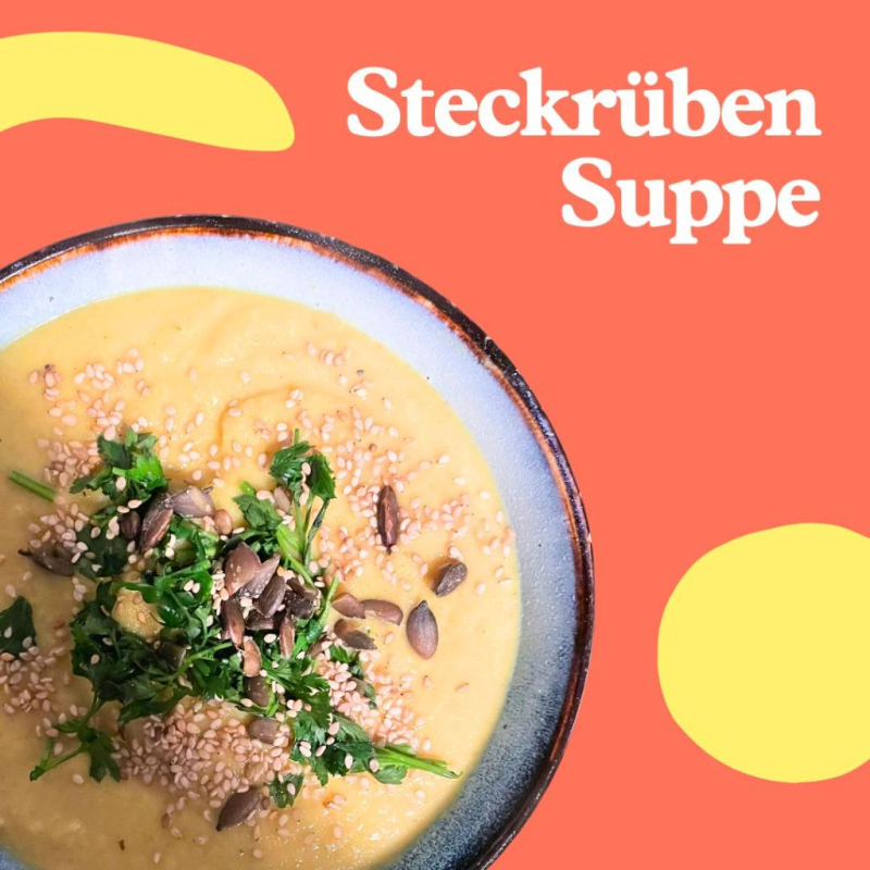 Cremige Steckrüben Suppe mit Blumenkohl und Pastin