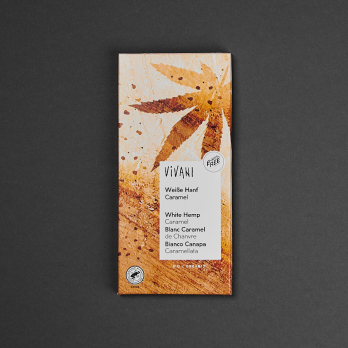 Weiße Hanf Caramel Schokolade